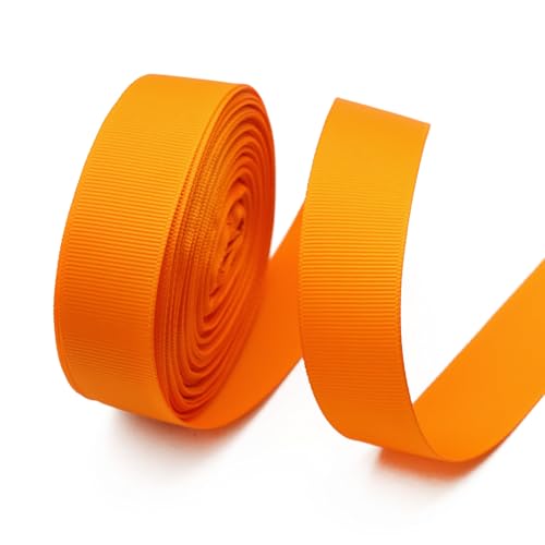 David accessories 20 Yards Solid Ripsband Rolle für Geschenkverpackungen, Basteln, Haarschleifen, Hochzeits-Party-Dekoration, Mandarine, 2,5 cm von David accessories