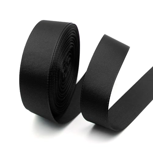 David accessories 20 Yards Solid Ripsband Rolle für Geschenkverpackungen, Basteln, Haarschleifen, Hochzeitsfeier Dekoration (schwarz, 2,5 cm) von David accessories