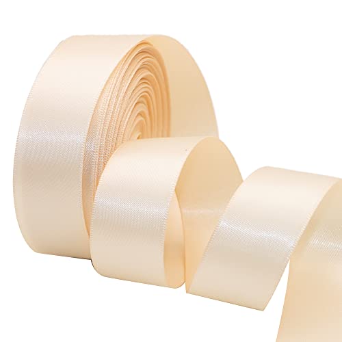 Doppelseitiges Satinband, 2,5 cm breit x 20 m, für Party, Hochzeit, Heimdekoration, Handarbeit (112 Nude) von David accessories