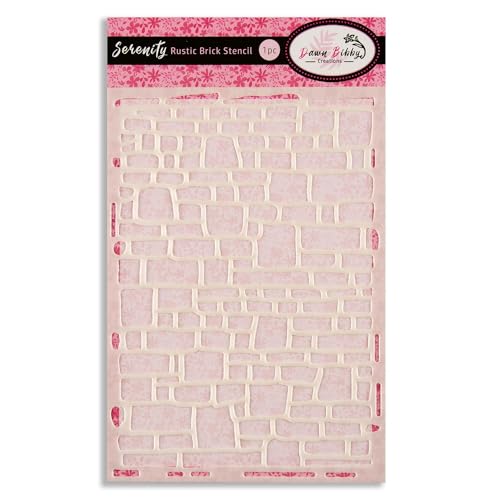 Dawn Bibby Creations DB1007 Serenity Rustic Brick Stencil, White, A5 von Dawn Bibby Creations