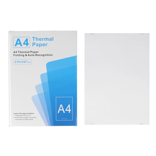 100Pcs A4 Thermaldruckpapier, Druckpapier für Thermische Drucker Tragbares A4 Kopierpapier für Drucker, Multifunktional Gefaltetes Wärmepapierrolle, 210 X 297 Mm von Dawnlights