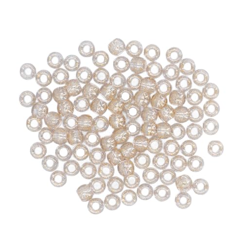 200Pcs Acrylperlen, 12 mm Transparentes Großes Loch Lösche Perlen Haare Bartperlen mit Haarfrader, Eis Handgefertigter Perlenschmuck (Gold) von Dawnlights