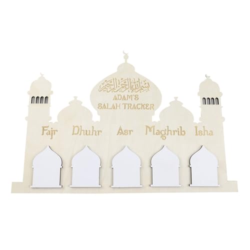 Dawutocap Eid Countdown Kalender Dekoration Holz Adventskalender Ornament Burgen Dekoration für Wand Tür Message Board Ornament von Dawutocap