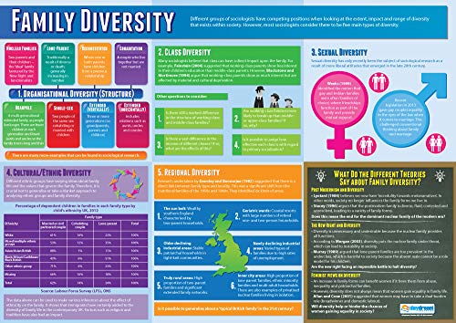 Daydream Education Poster „Family Diversity“, Glanzpapier, 850 mm x 594 mm (A1), Lerntafeln (englische Version), Soziologie-Poster von Daydream Education