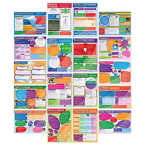 Daydream Education Poster für Psychologie, laminiertes Laminiertes Glanzpapier, 850 x 594 mm (A1), Lehrtafeln für das Klassenzimmer, 20 Stück – auf Englisch von Daydream Education