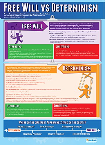 Daydream Education „Free Will Vs Determinism“, Psychologieposter für das Klassenzimmer, laminiertes Hochglanzpapier, 850 x 594 mm (A1) (Englische Version) von Daydream Education