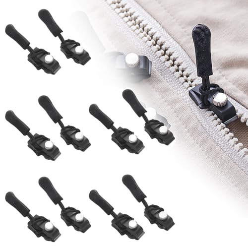 10PCS Reißverschluss Zieher, Reissverschluss Reparatur Set, Abnehmbar Reißverschluss Anhänger, Rutschfestes Metall Reißverschluss Ersatz Zipper, Für Mäntel, Jacken, Gepäck, Reißverschluss-Verschlüsse von Dayinkes