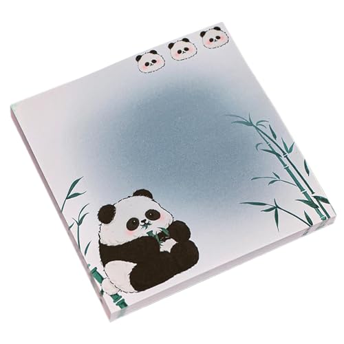 Dayysiuy Panda-Notizblock, Panda-Haftnotizen,Cartoon-Tier-Klebetafeln - Herausnehmbare 50-Blatt-Notizblöcke, 8 x 8 cm/3 x 3 Zoll, Notizblöcke für Bücher, Monitore, Wände und Fenster von Dayysiuy