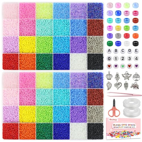 49000 Stück 2mm Bunte Perlen Für Armbänder, Armbänder Selber Machen Mit Glasperlen, Perlen Zum Auffädeln Set Für Feiertage, Geburtstage, Beads For Jewellery Making (perlen für armbänder 2mm) von Dazhqp