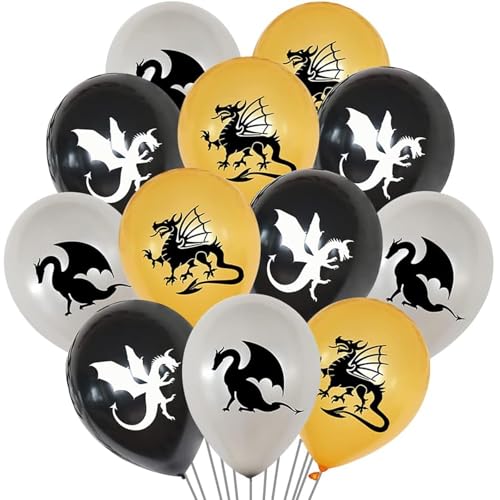 DazzJoy Drachen Luftballon Tiere Ballons, 36 Stück Dragons Luftballons Tiere Geburtstag, Drachen Luftballons Kindergeburtstag, Luftballon Drache Deko Geburtstag, Helium Ballons Drache für Babyparty von Dazzjoy