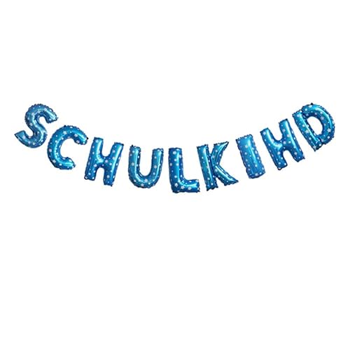 DazzJoy Einschulung Deko Luftballon Blau, Schulanfang Deko Einschulung Junge, Schulkind Deko 2024 Folienballon, Schuleinführung Deko Girlande, Einschulung kindergeburtstag Geschenk Deko Ballons von DazzJoy