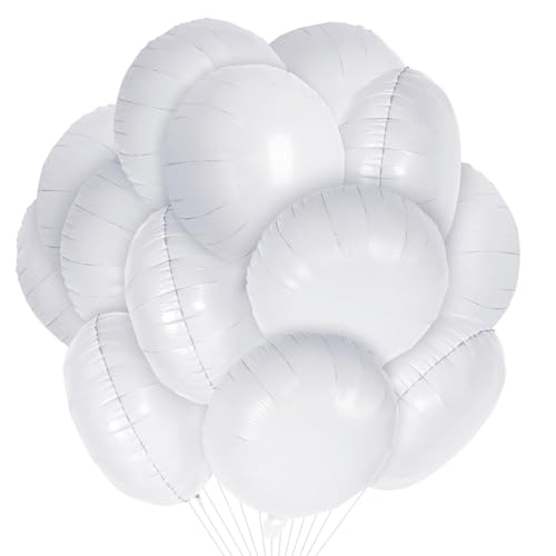 DazzJoy Weiße Luftballons Hochzeit Deko, 20 Stück XXL Luftballon Deko Hochzeit Geburtstag, Folienballon Hochzeitsdeko, Helium Ballons Hochzeit für Kindergeburtstag Deko Junge Mädchen, Hochzeitstag von Dazzjoy