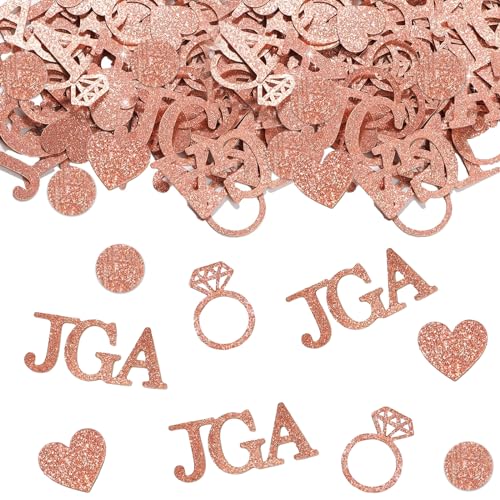 DazzJoy JGA Deko Konfetti Hochzeit,100 Stück JGA Streudeko Hochzeit Konfetti Rosegold,Konfetti Glitzer Deko JGA Tischdeko,Team Bride Confetti für Junggesellenabschied,Verlobung,JGA Accessoires Frauen von Dazzjoy