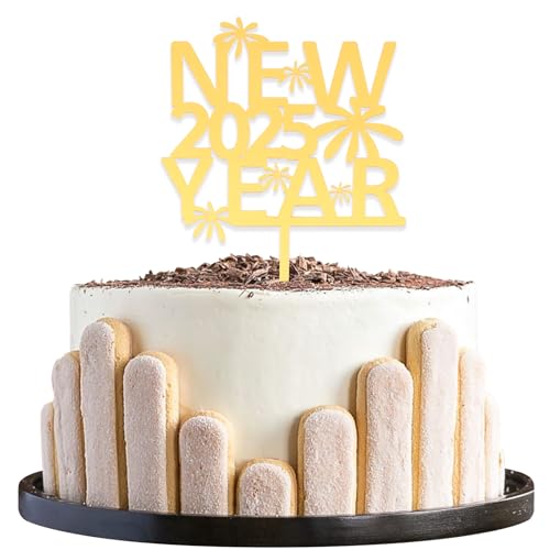 Dazzjoy Acryl 2025 Tortendeko,Happy New Year Cake Topper 2025,Silvester Deko 2025 Kuchendeko,2025 Neujahr Kuchen Deko,Silvesterparty Neujahr Deko Torte,Tortendeko Happy New Year 2025 von Dazzjoy