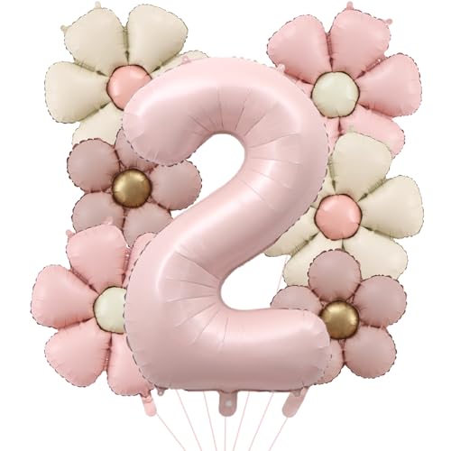 DazzJoy Geburtstagsdeko 2 Jahre Mädchen mit Gänseblümchen Folienballon, Luftballon Deko 2. Geburtstag Mädchen Junge, Ballon 2 Geburtstag, Helium Ballons 2. Rosa für Kindergeburtstag Deko DazzJoy Geburtstagsdeko 2 Jahre Mädchen mit Gänseblümchen Folienballon, Luftballon Deko 2. Geburtstag Mädchen Junge, Ballon 2 Geburtstag, Helium Ballons 2. Rosa für Kindergeburtstag Deko von Dazzjoy