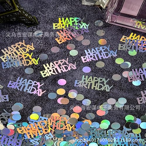 DazzJoy Glitzer Konfetti Tischdeko Geburtstag Groß 1-4,4cm,250 Stk Happy Birthday Deko Luftschlangen,Konfetti Geburtstag für Frau Mann Mädchen Junge,Geburtstagsdeko Tisch,Streudeko Geburtstag Confetti von Dazzjoy