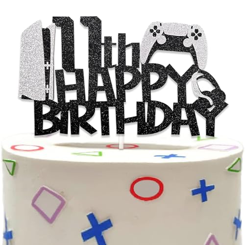 DazzJoy Videospiel Tortendeko 11 Geburtstag Junge,Gaming Geburtstagsdeko 11 Jahre Junge,Tortendeko Gaming 11 Geburtstag Mädchen,Cake Topper Geburtstag 11 Jahre Mädchen,Kuchendeko Junge 11 Jahre von Dazzjoy