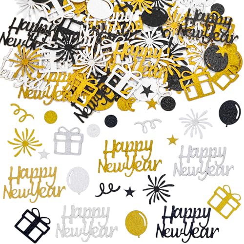 DazzJoy Konfetti Streudeko Silvester Deko 2025 Groß 1-5cm, Stern Silvester Streudeko, Glitzer Silvester Tischdeko Konfetti Silvester,Happy New Year Deko Confetti,Streudeko Neujahr Deko Silvester Party von Dazzjoy