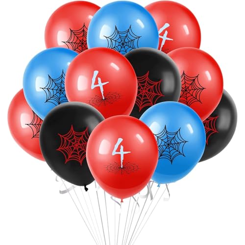 DazzJoy Spider Geburtstagsdeko 4 Jahre Junge, Spider Luftballon 4 Jahre, Spidey Deko Geburtstag 4 Jungen, 12 Stück Spinnen Ballon 4 Geburtstag Junge Deko DazzJoy Spider Geburtstagsdeko 4 Jahre Junge, Spider Luftballon 4 Jahre, Spidey Deko Geburtstag 4 Jungen, 12 Stück Spinnen Ballon 4 Geburtstag Junge Deko von Dazzjoy