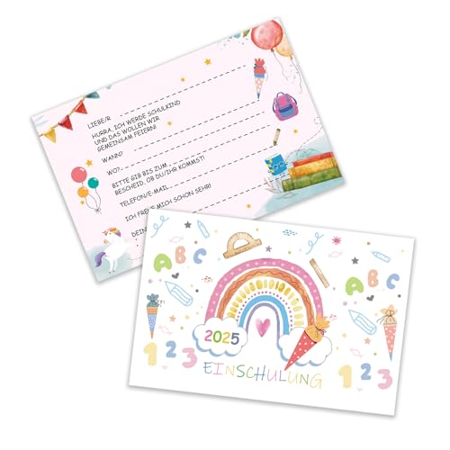 Dazzjoy 12 Stück Einladung Einschulung Mädchen, Regenbogen Einladungskarten Schulanfang Mädchen, Schulkind Einschulung Einladungen, Schuleinführung Einladungskarten für Einschulungsfeier Deko Dazzjoy 12 Stück Einladung Einschulung Mädchen, Regenbogen Einladungskarten Schulanfang Mädchen, Schulkind Einschulung Einladungen, Schuleinführung Einladungskarten für Einschulungsfeier Deko von Dazzjoy