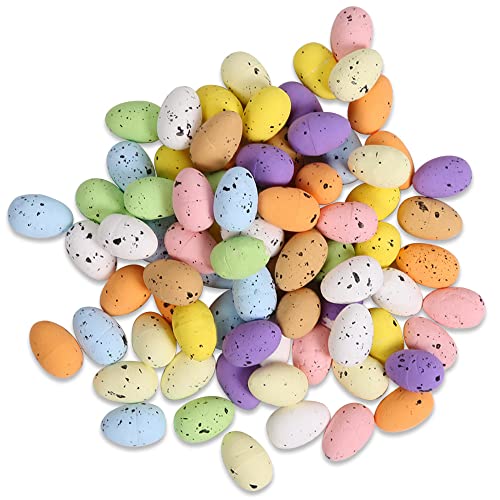 Dazzjoy 2 Größen Schaum Ostereier Deko,100x Klein Ostereier Konfetti Ostern Deko,Styroporeier Oster Deko,Mini Eier Ostern Streudeko,Oster Tischdeko,Osterdeko Kleine Eier zum Basteln,Bunt Osterkonfetti von Dazzjoy