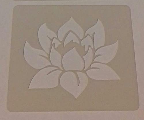 2 x Lotusblumen-Schablone aus Mylar, 350 µg, Kunststoff, für Grußkarten, Wandbordüre, Bastelarbeiten, Hobby, 10,2 cm hoch von Dazzle Glitter Tattoos