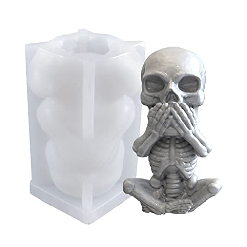 3D-Totenkopf-Epoxidharz-Form, Halloween-Skelett-Modellierung aus Silikon von Dcaknri