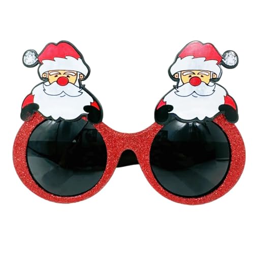 Dcaknri Einzigartige Urlaubsbrille für Weihnachtsfeiern, lustige Cartoon-Weihnachtsmann-Brille, Rahmen, Urlaub, Party, Kostüm, Brillen, Requisiten von Dcaknri