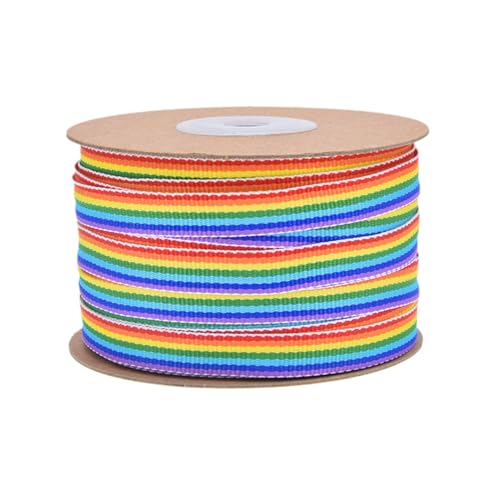 Dcaknri Farbenfrohes Band aus Polyester in Regenbogenfarben, für Hochzeitsstrauß, Kranz, Paketdekorationen, Verpackungen von Dcaknri