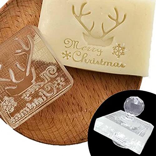 Dcaknri Transparenter Seifenstempel mit Weihnachtsmotiven, natürliche Bio-Seifenherstellung, Acryl-Stempel, Harzherstellung, Acrylkapitel von Dcaknri