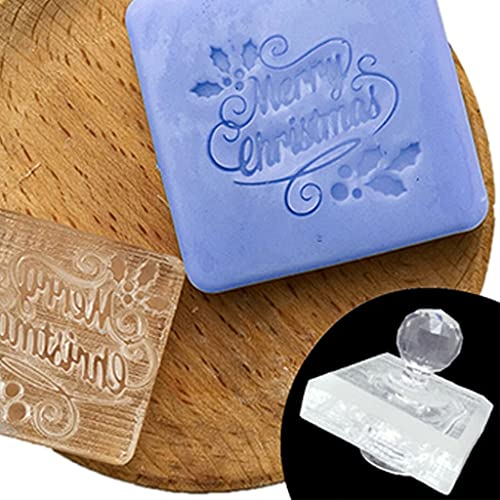 Dcaknri Transparenter Seifenstempel mit Weihnachtsmotiven, natürliche Bio-Seifenherstellung, Acryl-Stempel, Harzherstellung, Acrylkapitel von Dcaknri