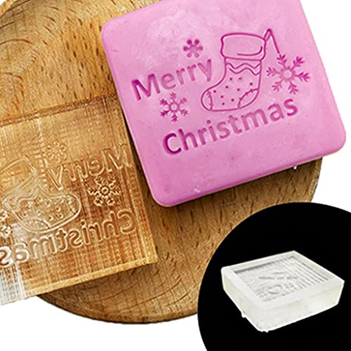 Dcaknri Transparenter Seifenstempel mit Weihnachtsmotiven, natürliche Bio-Seifenherstellung, Acryl-Stempel, Harzherstellung, Acrylkapitel von Dcaknri