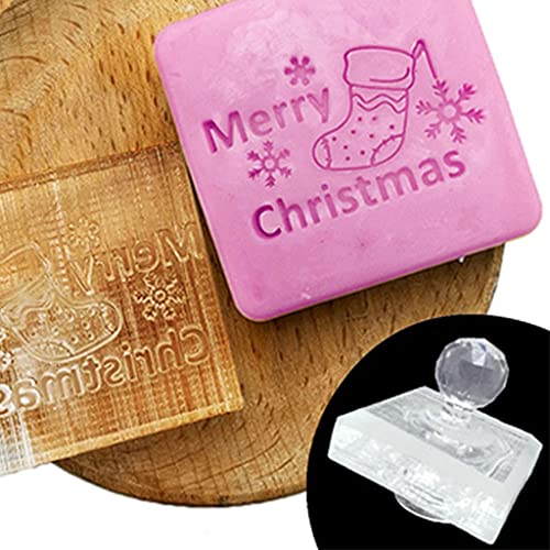 Dcaknri Transparenter Seifenstempel mit Weihnachtsmotiven, natürliche Bio-Seifenherstellung, Acryl-Stempel, Harzherstellung, Acrylkapitel von Dcaknri