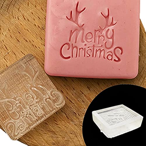 Dcaknri Transparenter Seifenstempel mit Weihnachtsmotiven, natürliche Bio-Seifenherstellung, Acryl-Stempel, Harzherstellung, Acrylkapitel von Dcaknri