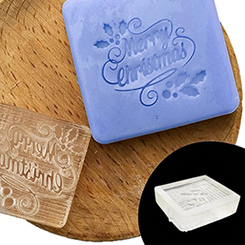 Dcaknri Transparenter Seifenstempel mit Weihnachtsmotiven, natürliche Bio-Seifenherstellung, Acryl-Stempel, Harzherstellung, Acrylkapitel von Dcaknri