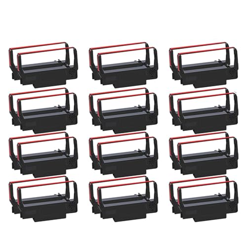 Farbbandkassette 24 Stück schwarz/rot für Farbbandkassette TM-U220 M188B ERC30 ERC34 ERC38 NK506 Drucker von Dcaknri