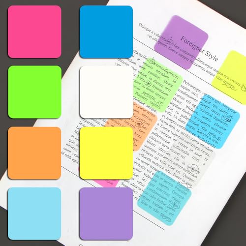 160 Blätter Morandi Haftnotizen Klebezettel Haftnotiz Selbstklebende Clear Sticky Note Wasserfest Durchsichtige Notizzettel Klebend Haftnotizen Transparente Sticky Notes für Schule Zuhause Büro von Ddayup