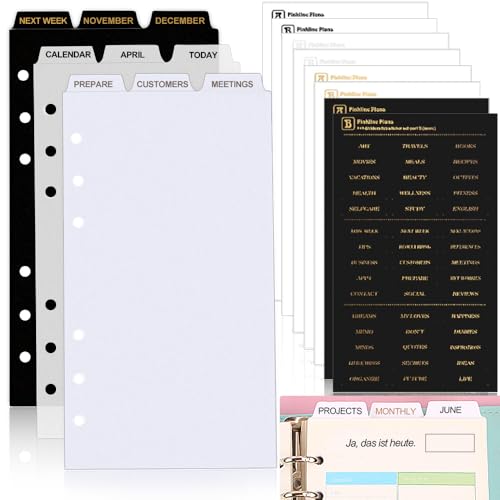 17 Blätter Register a6 Index Teiler Ordner Trennblätter Papier a6 Kunststoff Ordner Register 6 Löcher Ordnerregister Ordner Trenner Ordner-Register mit Index Tabs für Ringbuch Notizbuch Planer von Ddayup