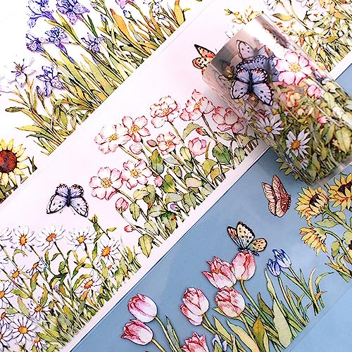 Washi Tape Blumen Washi Masking Tape Floral Schmetterling Washi Tape Sticker Aesthetic Washitape Vintage Washi Tapes Deko Klebeband Dekoratives Klebeband für Kinder Journaling Scrapbooking Supplies von Ddayup