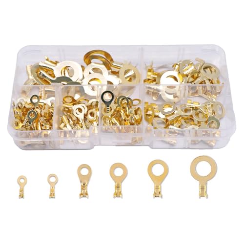 150 Stück Ringe Crimp Kabelklemmen Drahtverbinder O Typ Ringe Kabelschuhe Crimp Kabelklemmen Elektrische Klemmen Kits von Ddujbtp