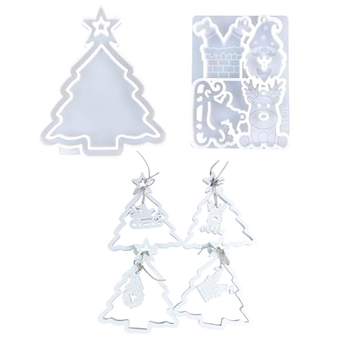 2 Pack Handgefertigte Weihnachtsdeko Silikonformen Multifunktionales Basteln Formen Verschiedene Formen für Epoxidharz von Ddujbtp