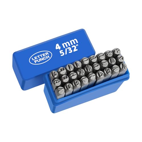 Ddujbtp 27-teiliges Metall-Buchstaben-Stanz-Set, Metallstempel-Set, Briefstempel-Set, Metallstempel-Set, für Leder, Holz von Ddujbtp