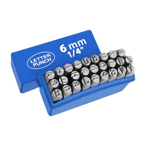 Ddujbtp 27-teiliges Metall-Buchstaben-Stanz-Set, Metallstempel-Set, Briefstempel-Set, Metallstempel-Set, für Leder, Holz von Ddujbtp