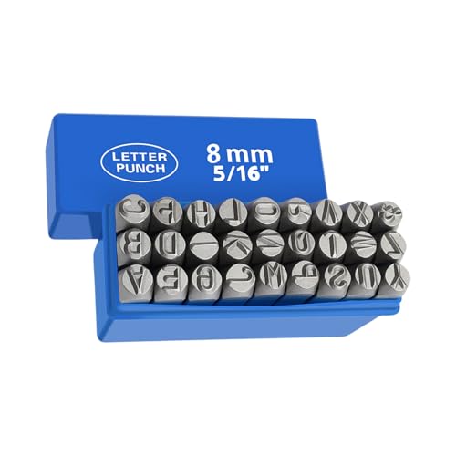 Ddujbtp 27-teiliges Metall-Buchstaben-Stanz-Set, Metallstempel-Set, Briefstempel-Set, Metallstempel-Set, für Leder, Holz von Ddujbtp