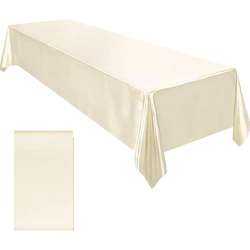 Ddujbtp Pflegeleichte Baumwoll-Leinen-Satin-Tischdecke, verschönert das Essen für Hochzeiten und festliche Bankette von Ddujbtp