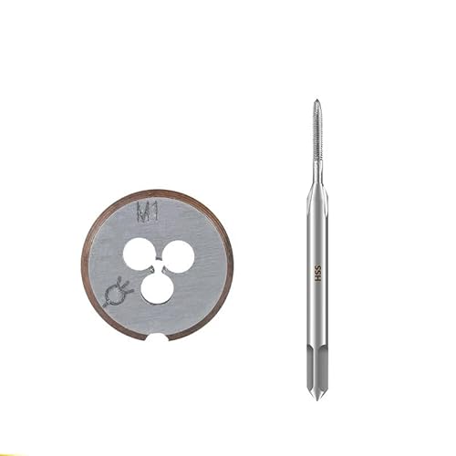 Ddyspan 2pcs Metrische Schraubverfolgungshahn- Und Würfel -Set M1 M1.1 M1.2 M1.4 M1.6 M1.7 M1.8 Rechte Handmaschinenschraubgewinde Tippbohrmaschine Handwerkzeuge Handwerkzeuge,M1.7x0.35 von Ddyspan