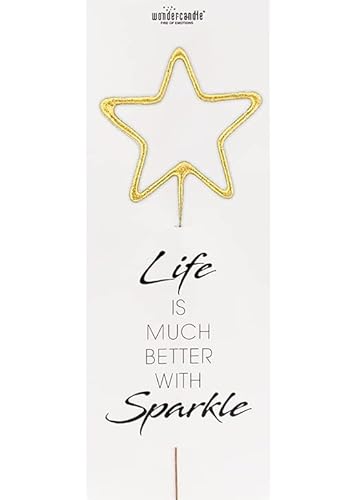 1 Wunderkerze Stern gold GIANT Life is much better sparkle ca 32,2 x 12,2 cm 1 Wunderkerze Stern gold GIANT Life is much better sparkle ca 32,2 x 12,2 cm von DeCoArt... by Kathrin Friedenstab-Maschner
