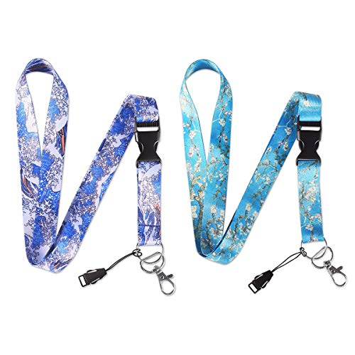 Dealikee Van Gogh Almond Blossoms Premium Lanyard 2 Pack, Detachable Neck Strap with Snap Buckle and Metal Clasp von Dealikee