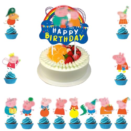 Dekorationen Kuchendekoration Cupcake Toppers Happy Birthday Tortendeko Deko Geburtstag Cupcake Toppers Set Kuchen Dekoration Junge Cake Topper für Kinder(G1) von DecPtyTa