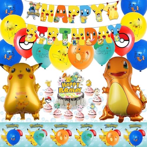 Partyzubehör Set,Gebutstag Party Set,Geburtstag Banner Tischdecke Cupcake Toppers Ballon usw (g) von DecPtyTa